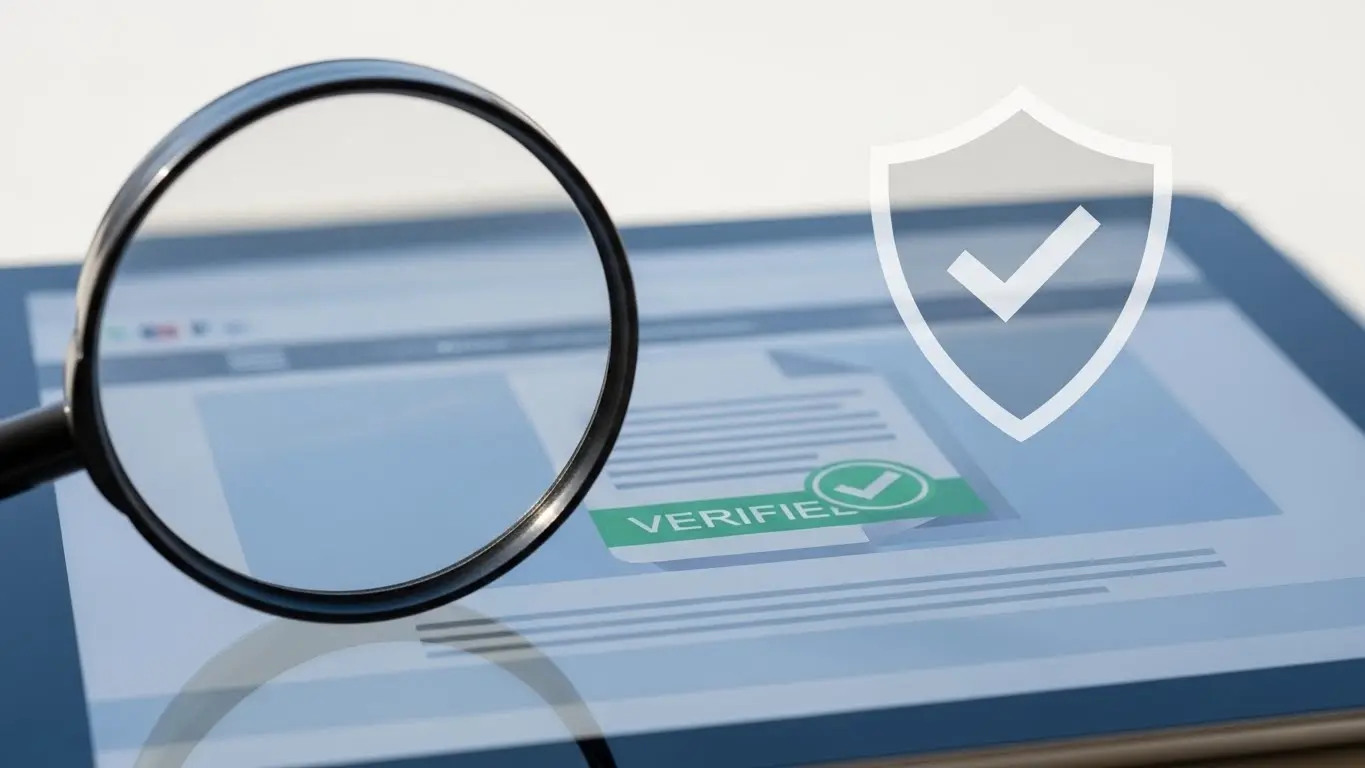 안전한 앱카드 현금화 업체 선정을 위한 정식 사업자 검증 일러스트