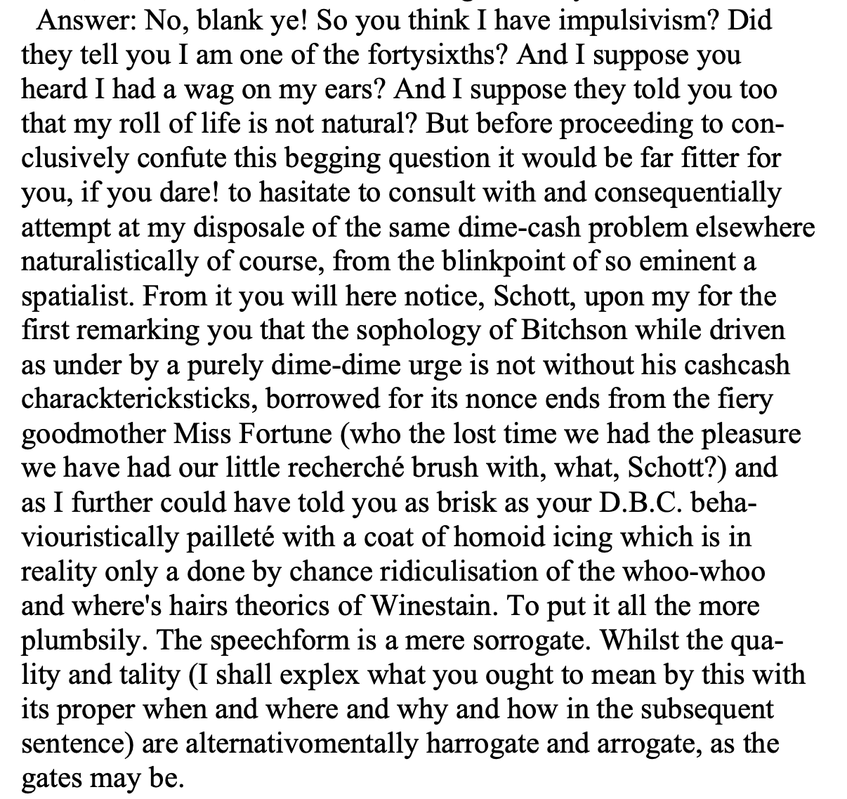 A paragraph from page 149 of Finnegans Wake.
