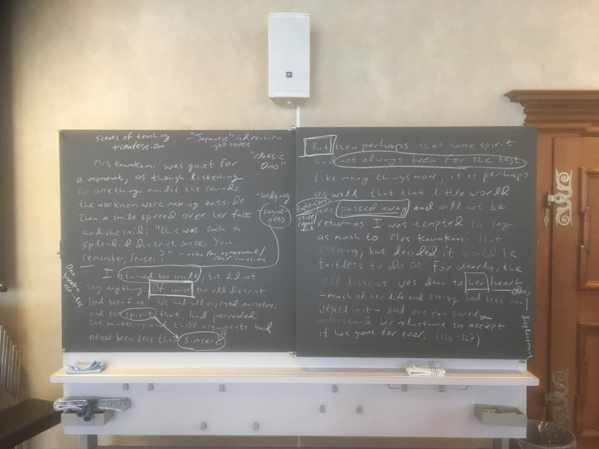 "Mrs Kawakami was quiet": A blackboard on Kazuo Ishiguro's "An Artist of the Floating World"