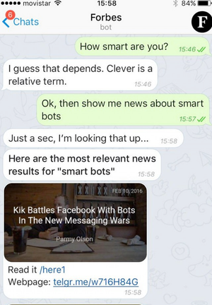 Messaging News: Quartz mit App, Forbes mit Newsbot auf Telegram