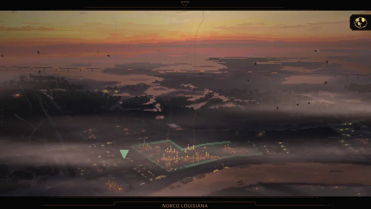 A smoggy, zoomed-out view of the greater Norco area. The Shield chemical map is centered.