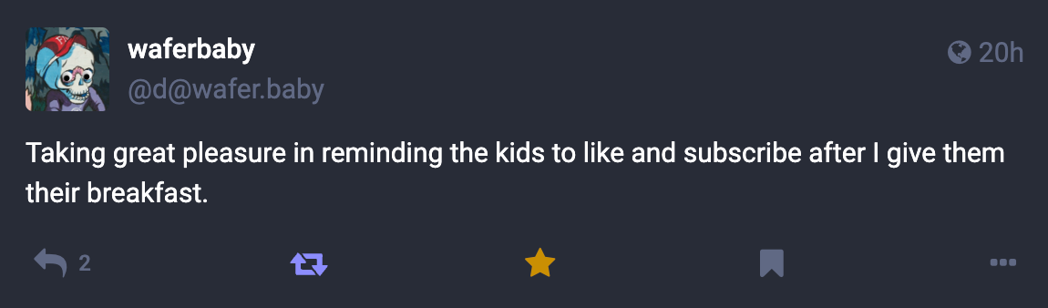 A Mastodon, Bluesky or Threads post