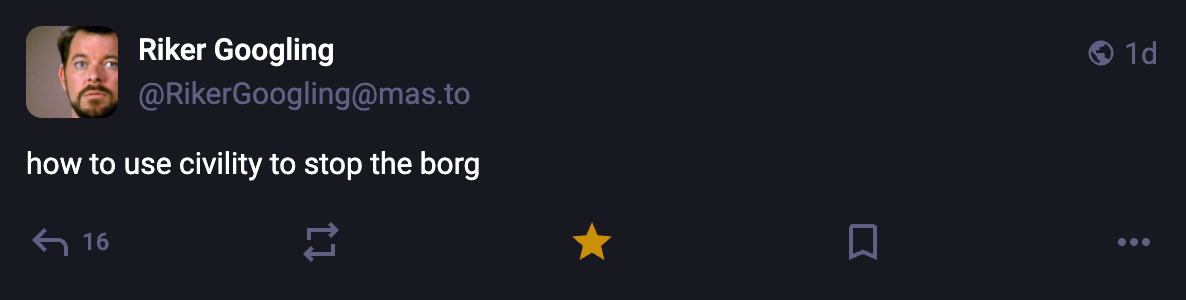 A Mastodon or Bluesky post