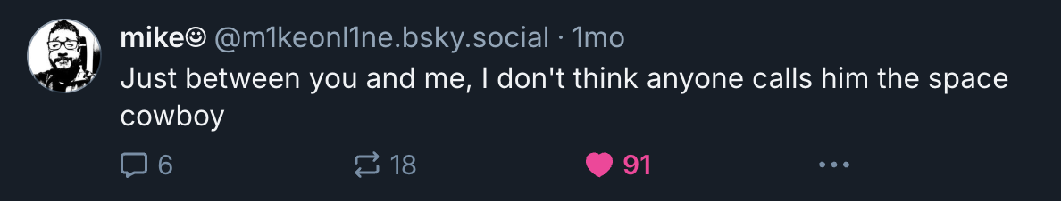 A Mastodon or Bluesky post