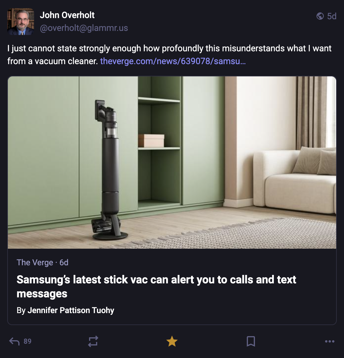 A Mastodon or Bluesky post