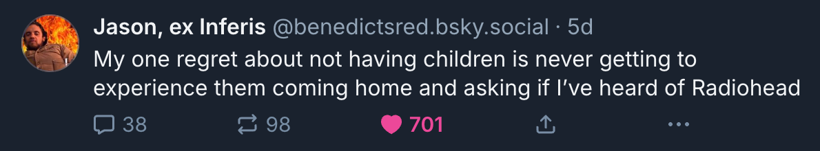 A Mastodon or Bluesky post