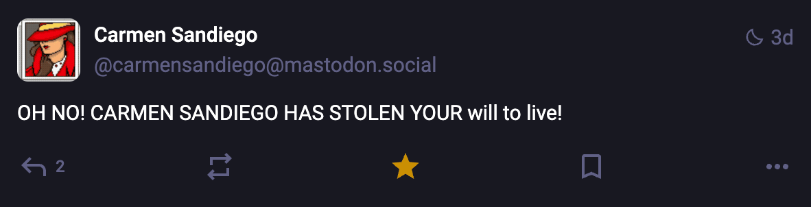 A Mastodon or Bluesky post