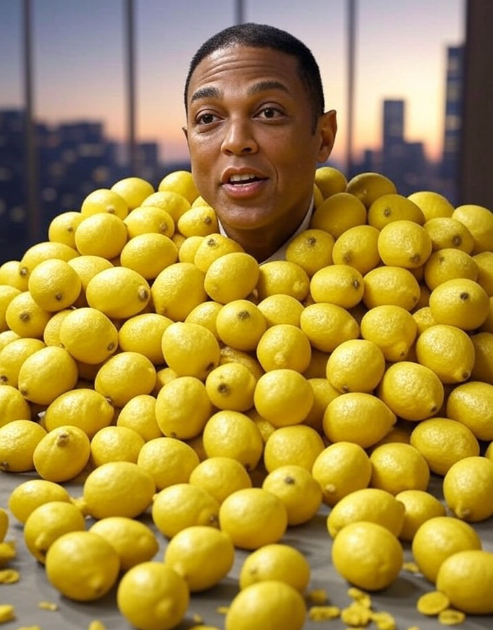 Prompt: Don Lemon covered in thousands of lemons