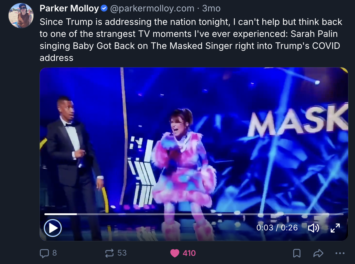 A Mastodon or Bluesky post
