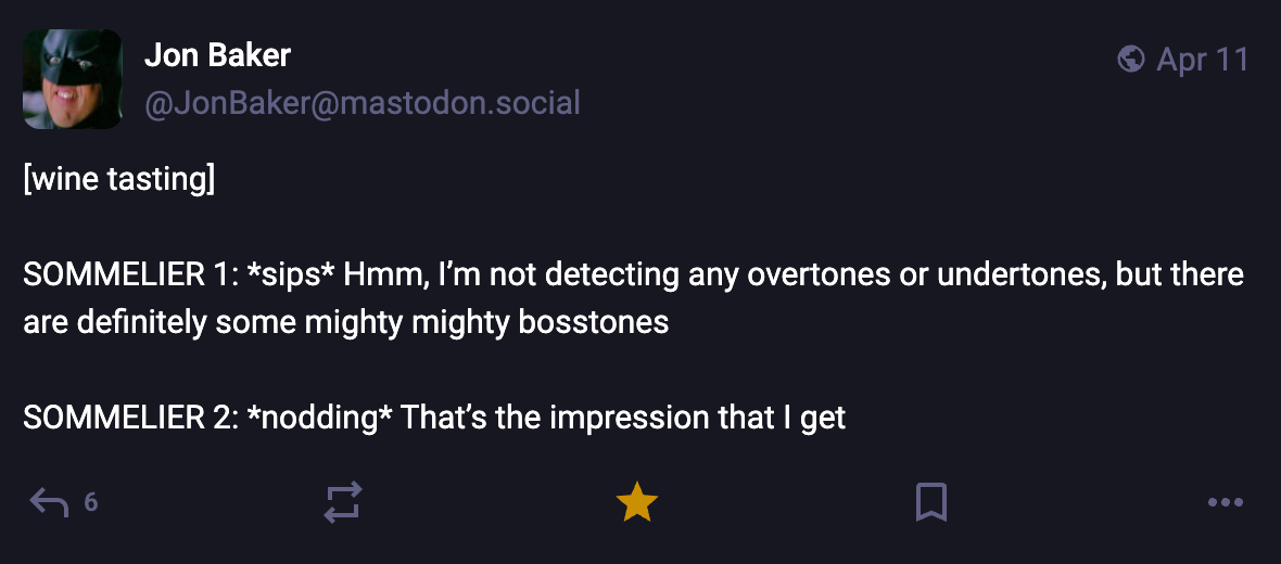 A Mastodon or Bluesky post