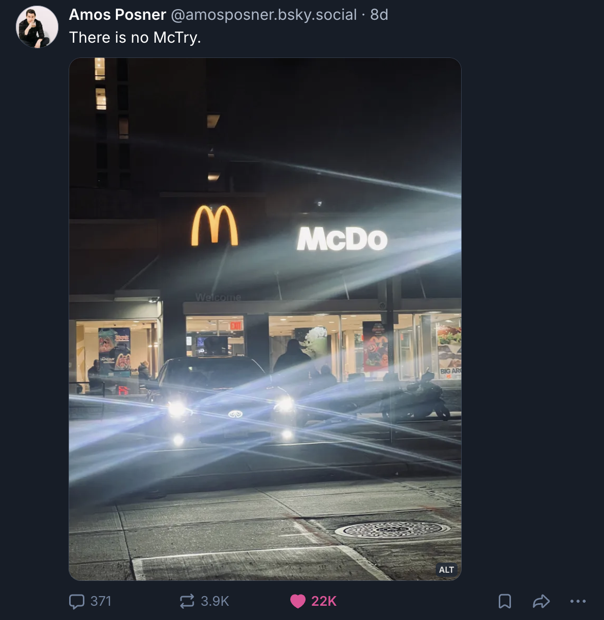 A Mastodon or Bluesky post