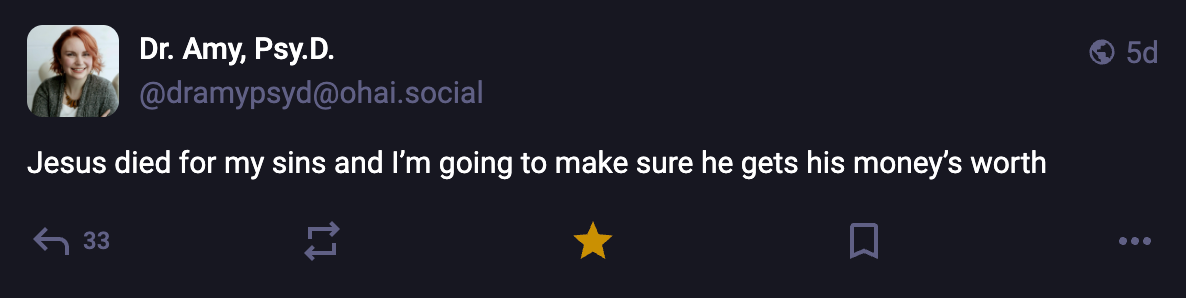 A Mastodon or Bluesky post