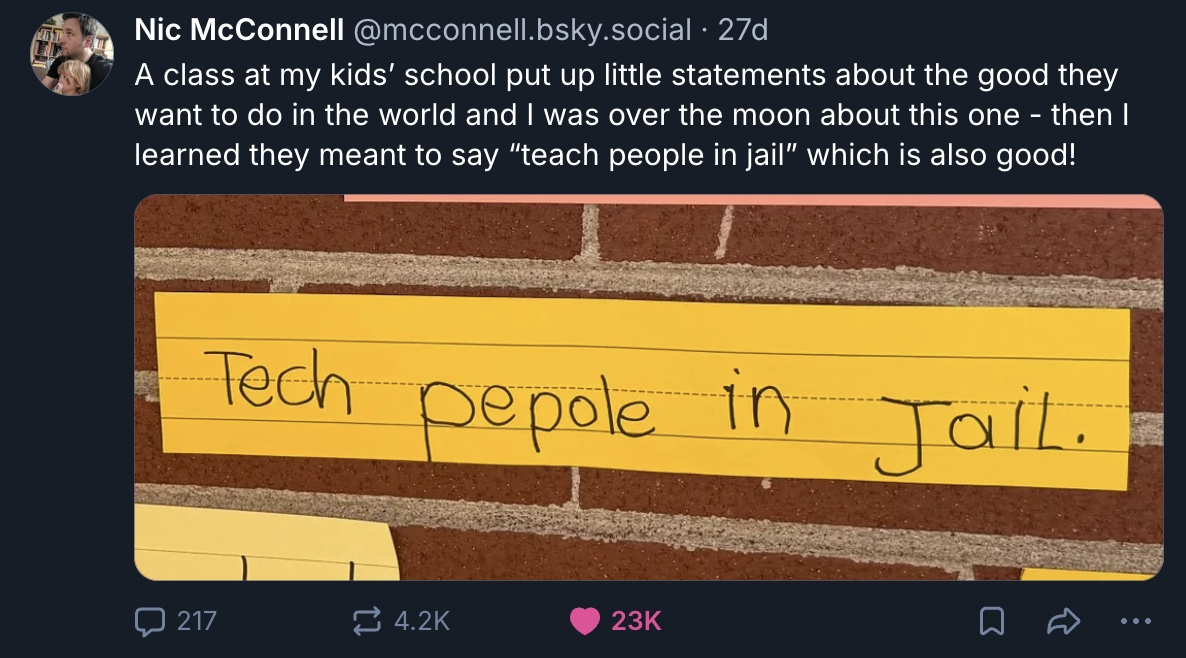 A Mastodon or Bluesky post