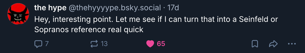 A Mastodon or Bluesky post