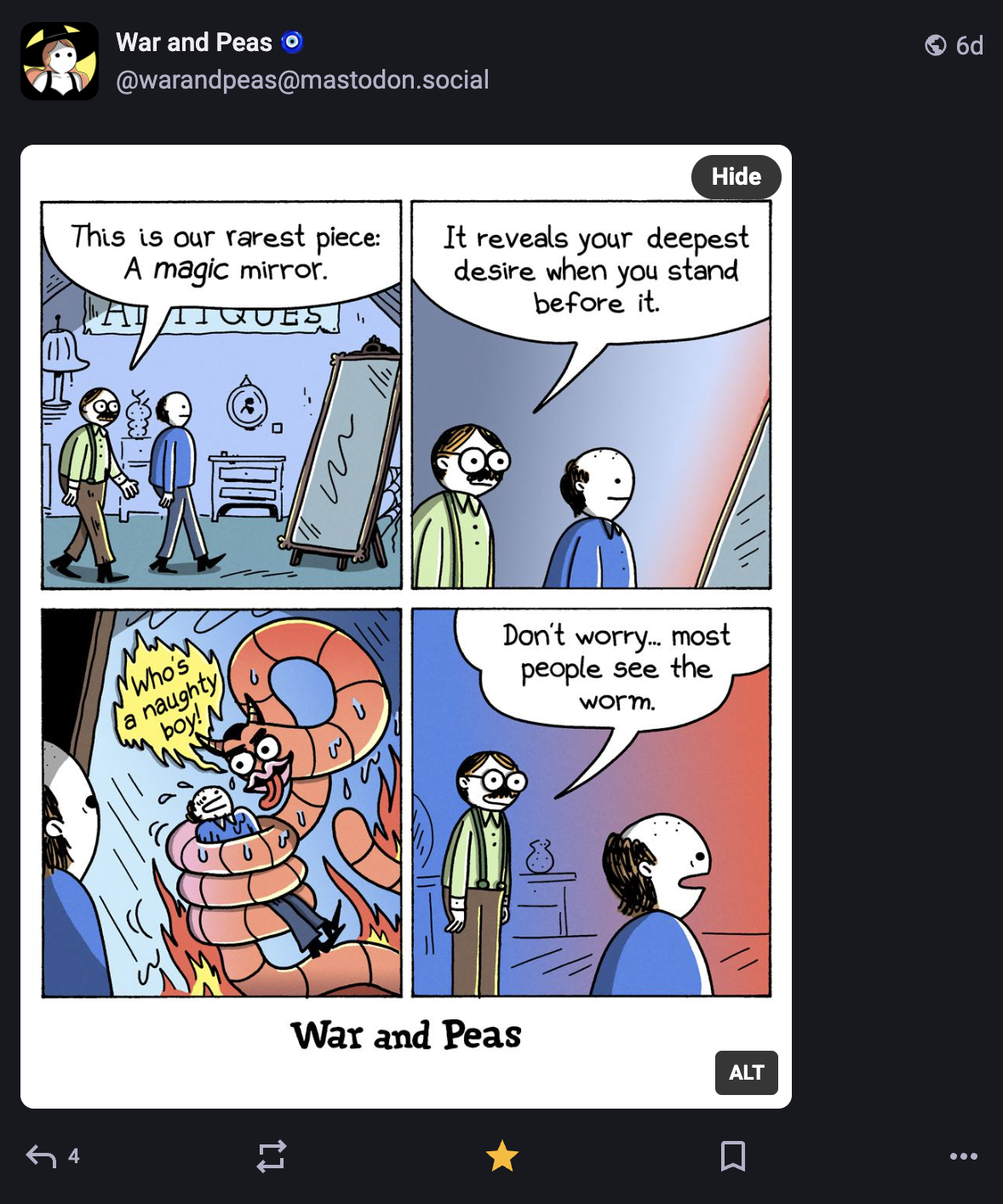 A Mastodon or Bluesky post
