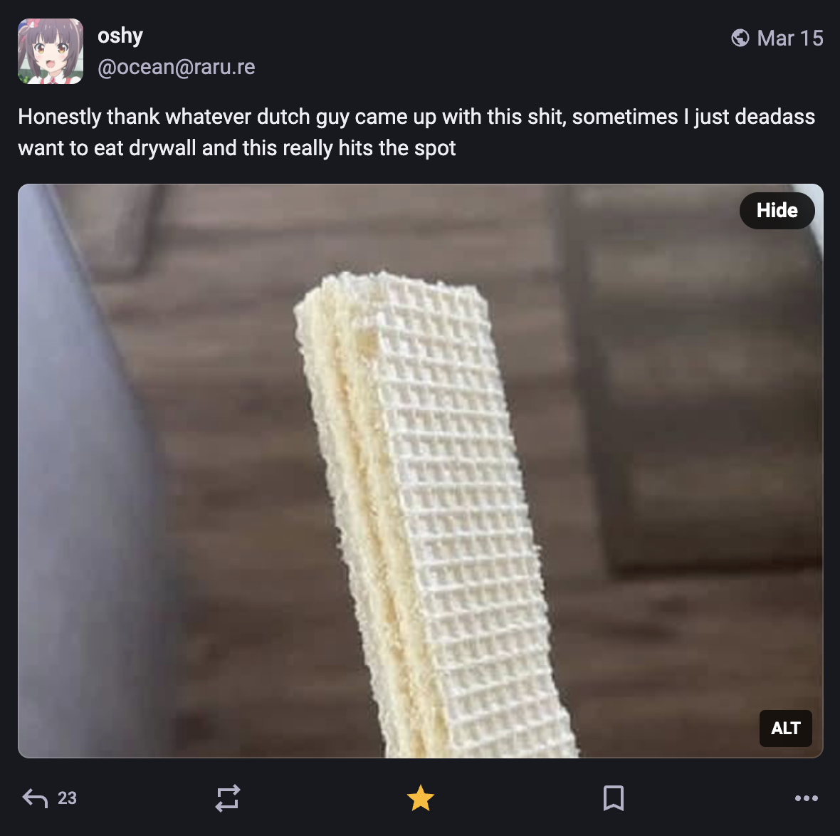 A Mastodon or Bluesky post