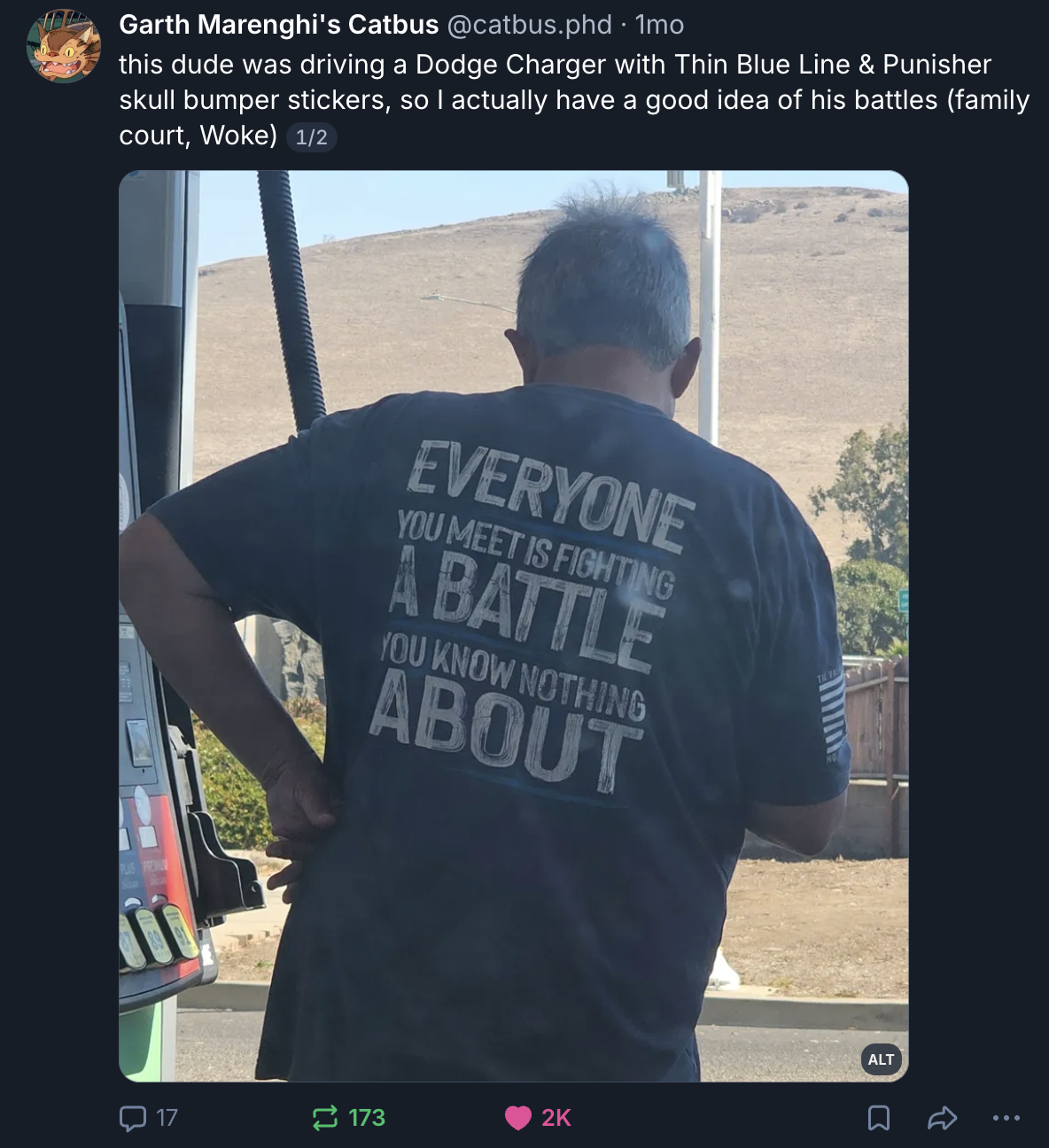 A Mastodon or Bluesky post
