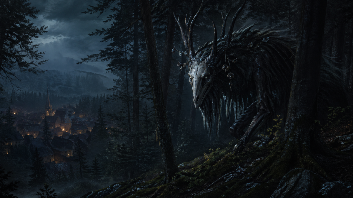 A mysterious creature in a forest
