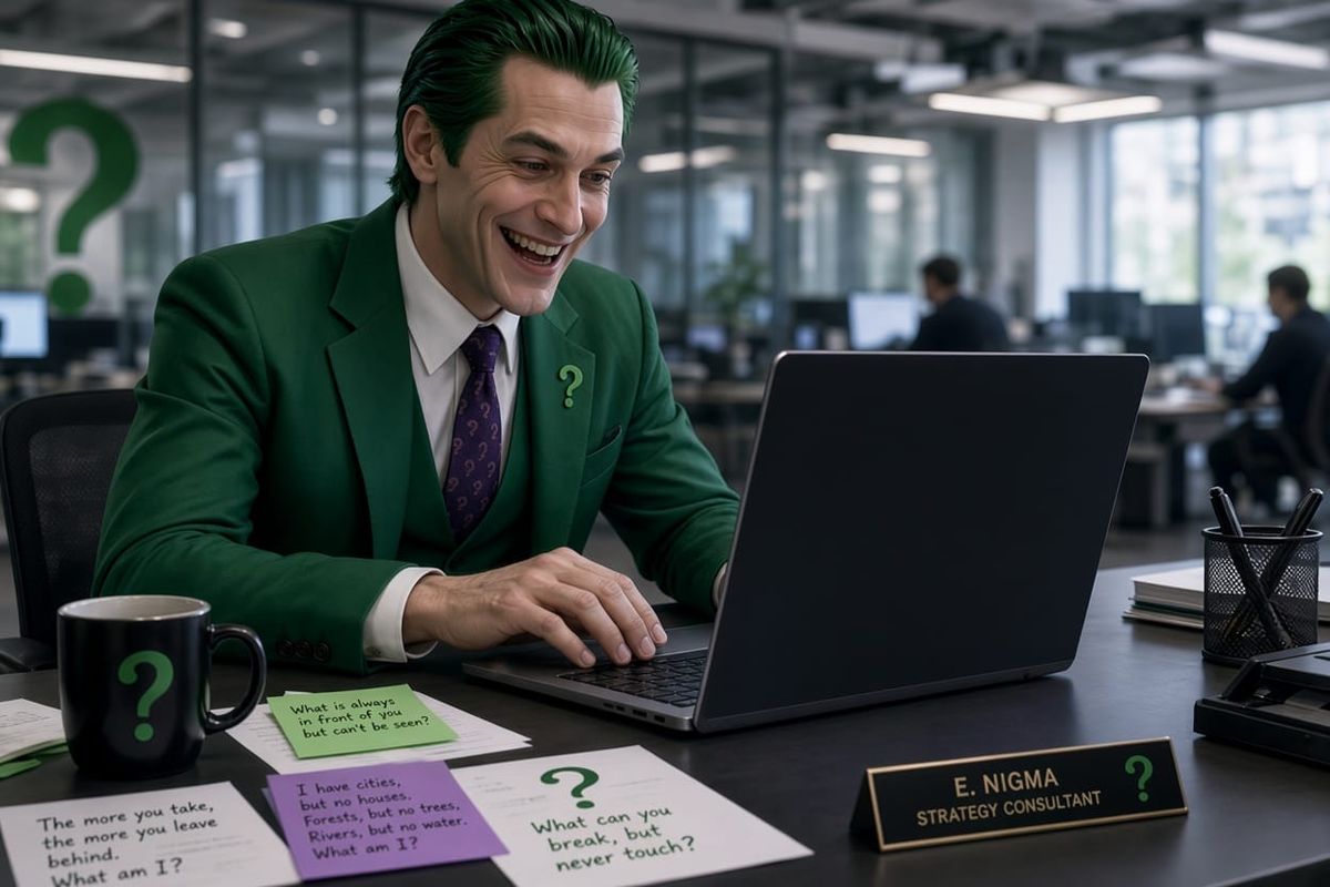The Riddler as a corporate worker