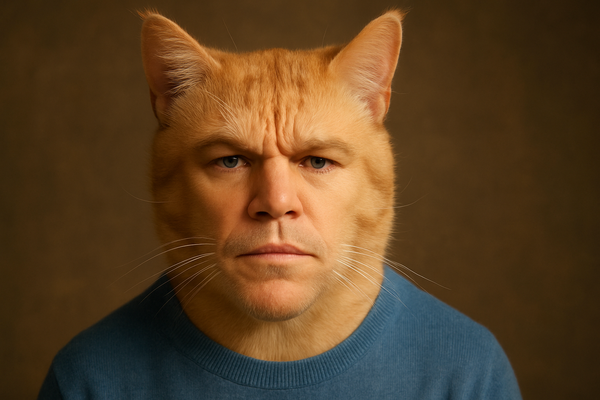 Matt Damon as a cat