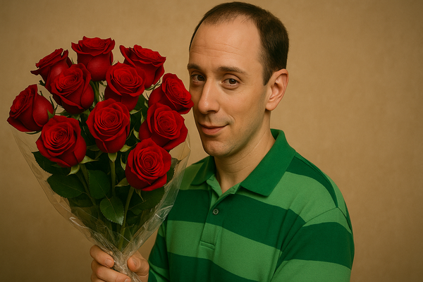 "Steve From Blue's Clues" holding roses