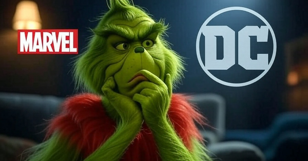 The Grinch pondering Marvel vs. DC
