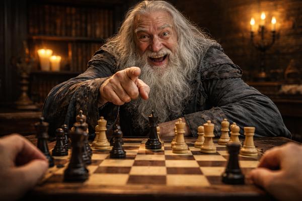 A chess master mocking you from across the board