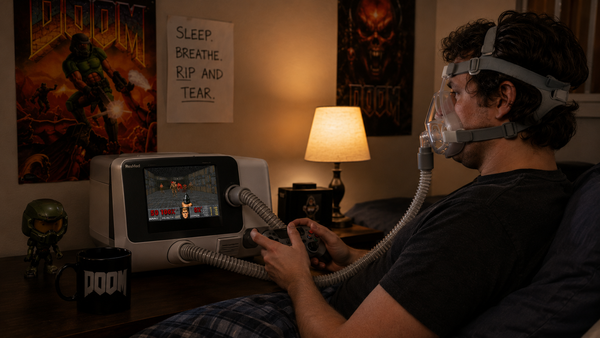 Someone playing Doom on a CPAP machine