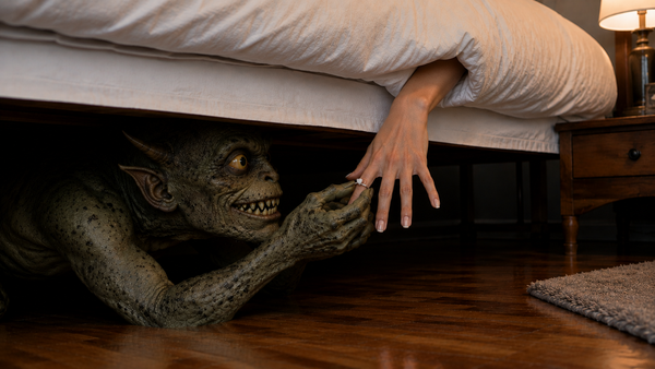 A monster placing a ring on a finger