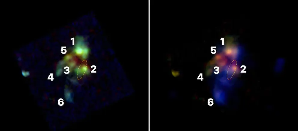 El telescopio James Webb capta el nacimiento simultáneo de una galaxia gigante y un agujero negro supermasivo