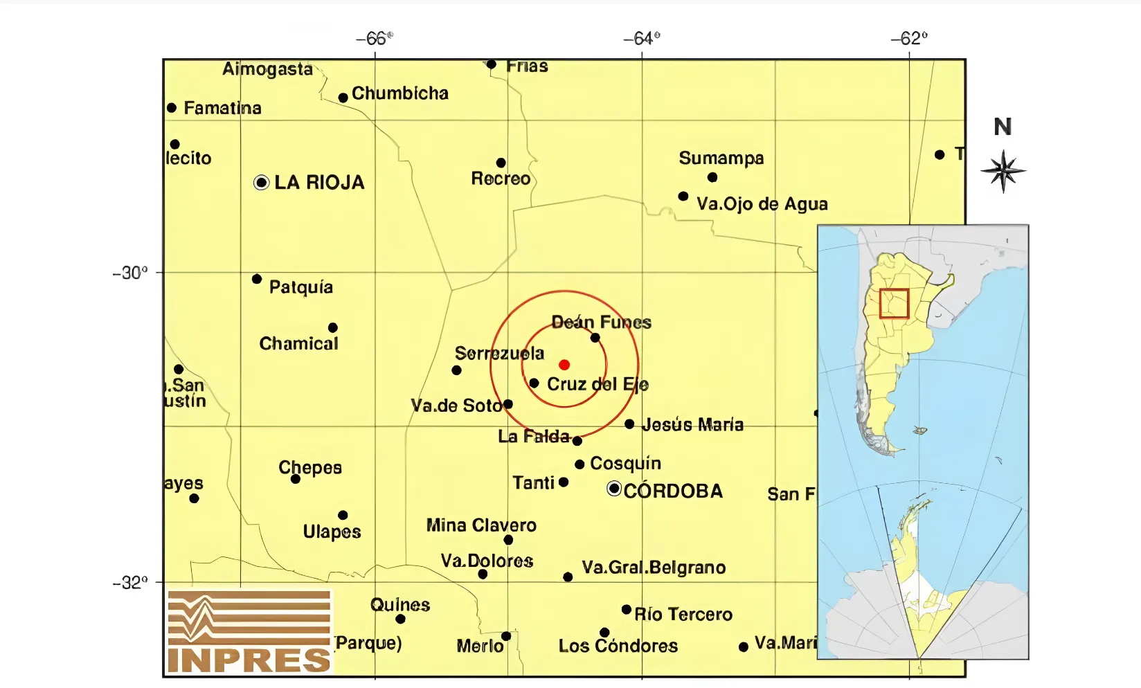 Un sismo superficial de magnitud 4 sacude el norte de Córdoba y hace vibrar edificios en la capital argentina