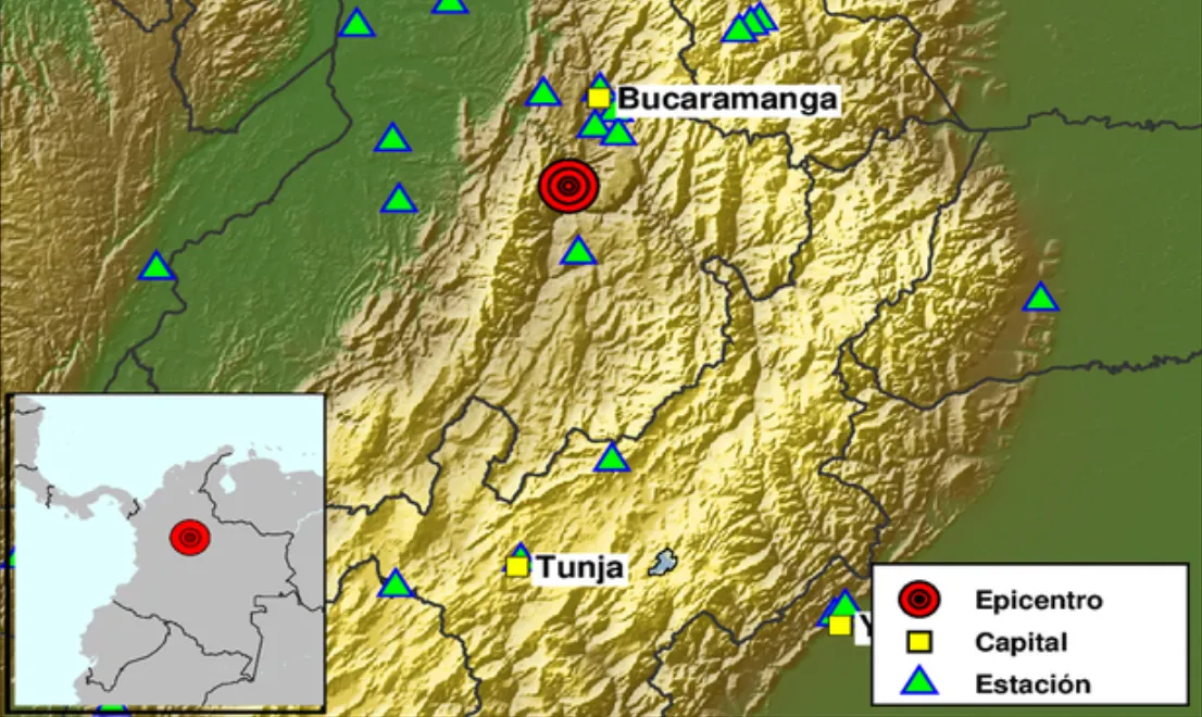 Sismo de magnitud 5,1 con epicentro en Santander sacudió a Colombia este miércoles