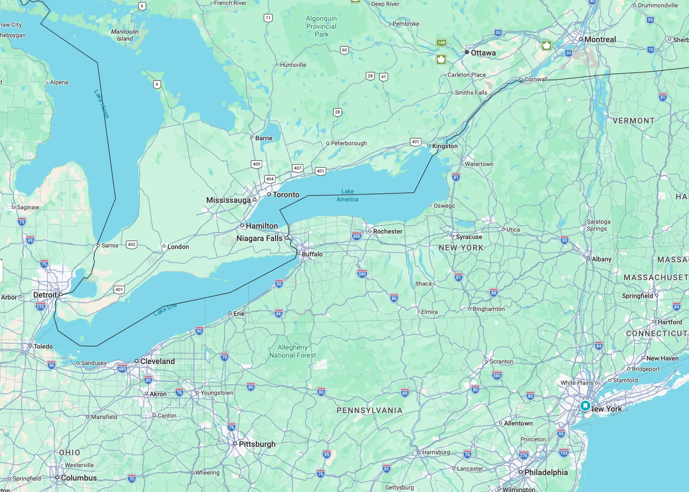 Google Maps actualiza el nombre del "Lago Ontario" a "Lago América" en EE. UU. tras orden ejecutiva de Trump