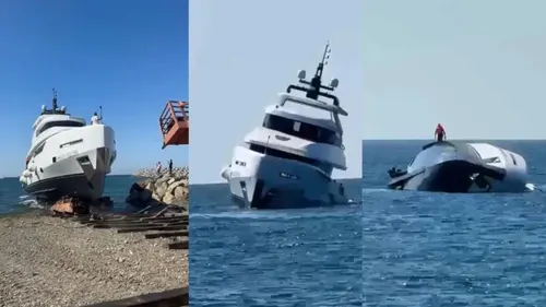 Yate de lujo se hunde en Turquía minutos después de su lanzamiento