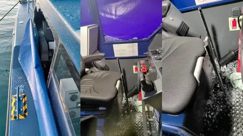 Una narcolancha embiste premeditadamente a una patrullera de aduanas en aguas de Almería, España