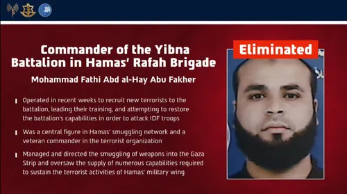 Israel abate a Mohammad Abu Fakher, comandante del batallón Yibna de Hamas en Rafah
