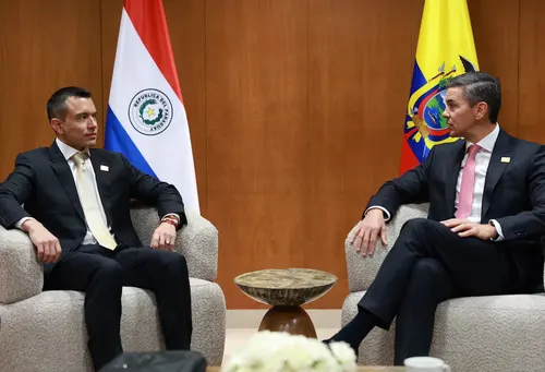 Daniel Noboa y Santiago Peña sellan una alianza estratégica contra el crimen organizado y por el libre comercio