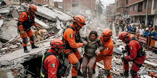 Los Topos de México llegan a Cali para labores de rescate tras el terremoto de magnitud 7,4
