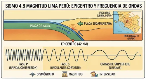 Un sismo de magnitud 4,8 sacude a Lima con epicentro en las costas de Lurín