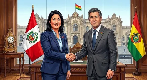 Daniel Noboa y Keiko Fujimori acuerdan reforzar la lucha contra el crimen organizado en su primera reunión