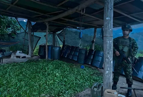 Ejército de Colombia destruye dos laboratorios del Clan del Golfo en Antioquia