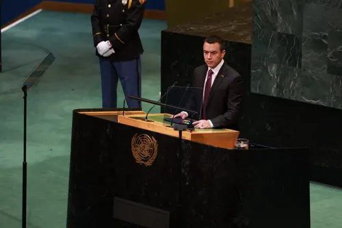 Daniel Noboa demanda ante la ONU una respuesta para combatir el crimen organizado transnacional