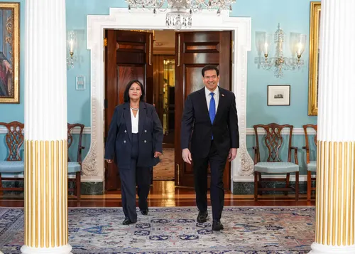Marco Rubio se reúne con Dinorah Figuera y destaca los avances hacia la transición democrática en Venezuela