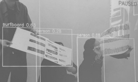 three people holding up pieces of paper trying to avoid detection by AI 