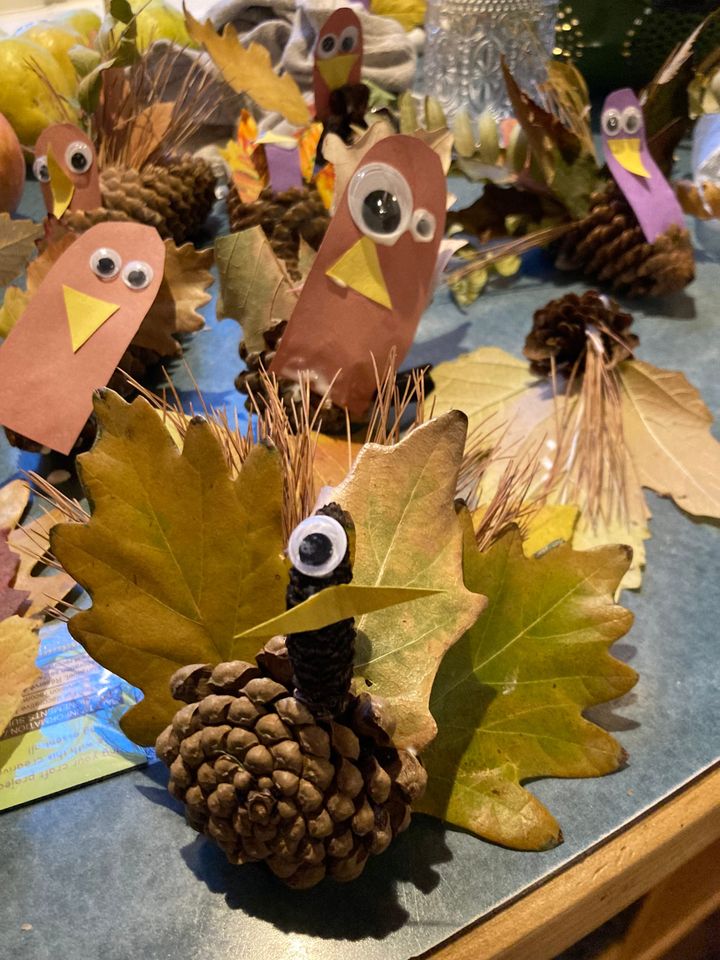 Thanksgiving fun: Pinecone turkeys