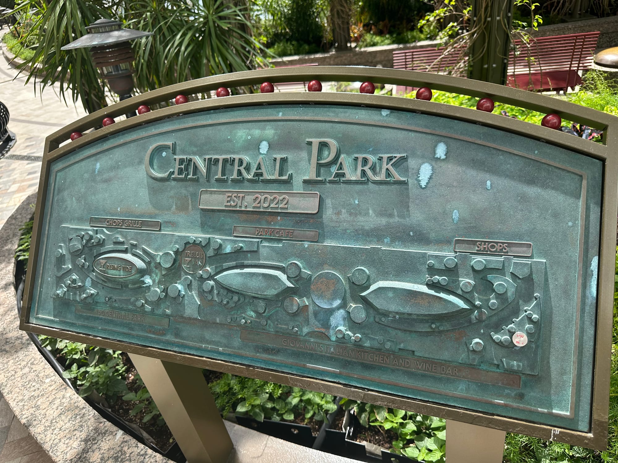 A bronze map of Central Park