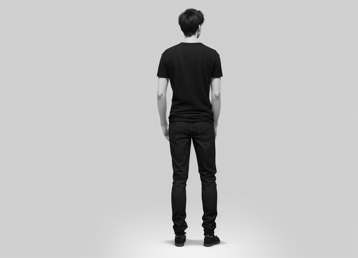 man standing viewed from behind