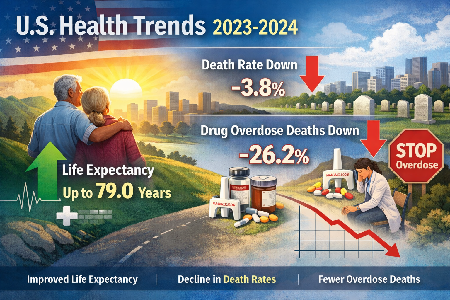 Life Expectancy Rises and Death Rates Fall in the United States: What New Federal Data Reveals
