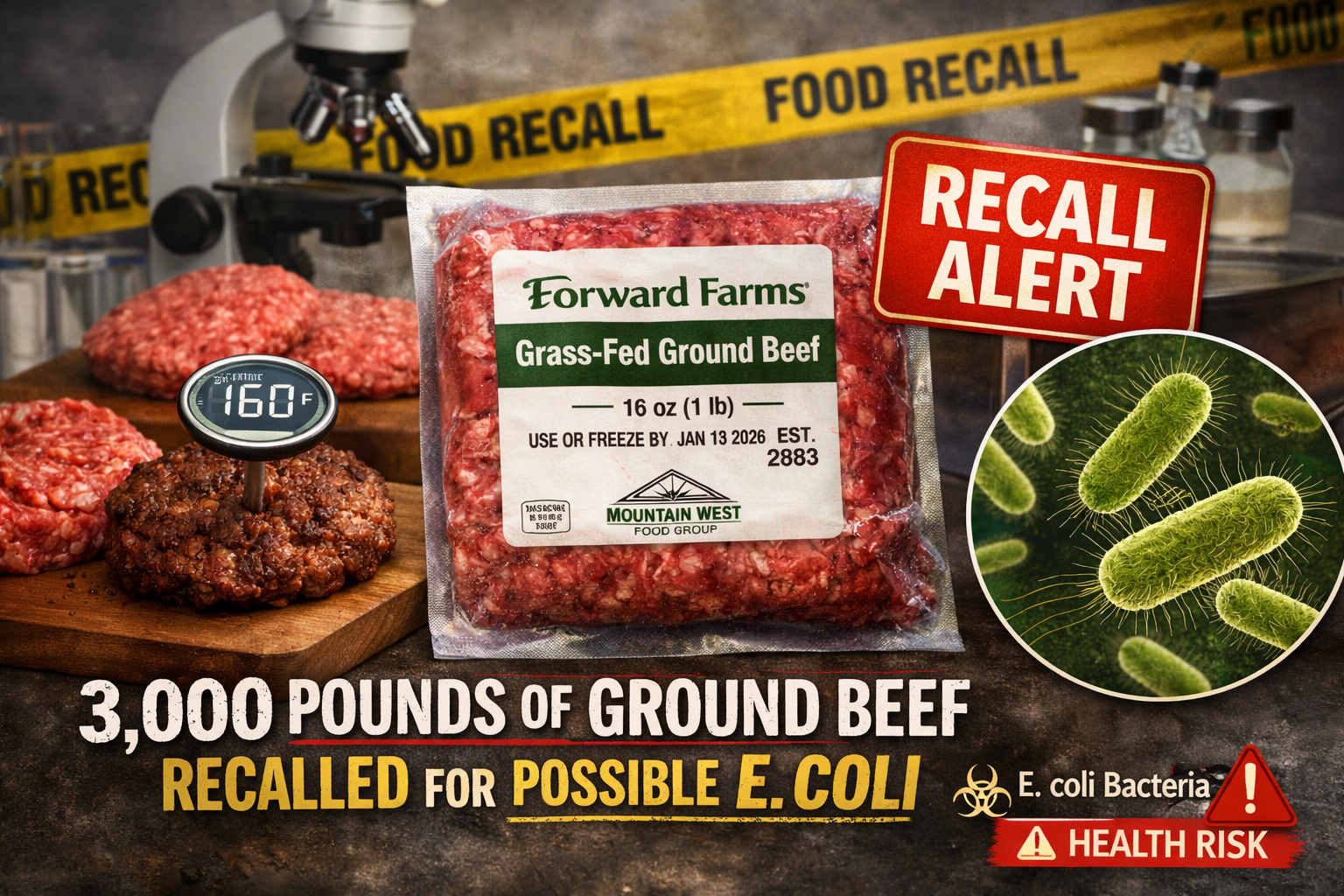 Nearly 3,000 Pounds of Ground Beef Recalled Over Possible E. coli Contamination