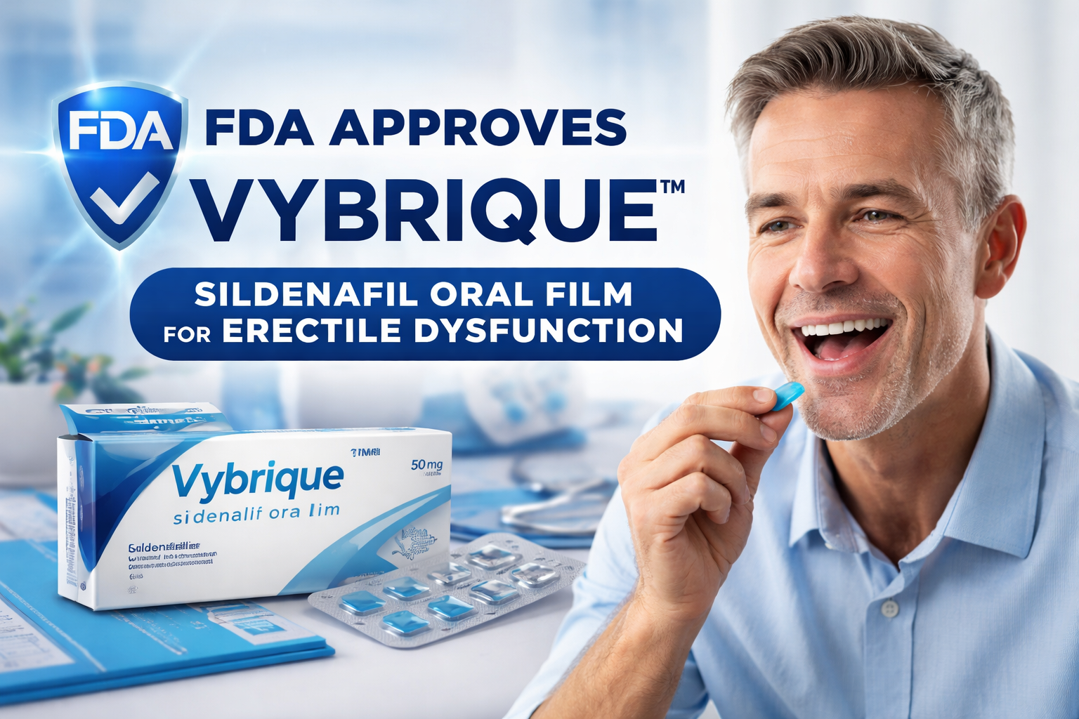 FDA Approves Vybrique Sildenafil Oral Film for Erectile Dysfunction Treatment